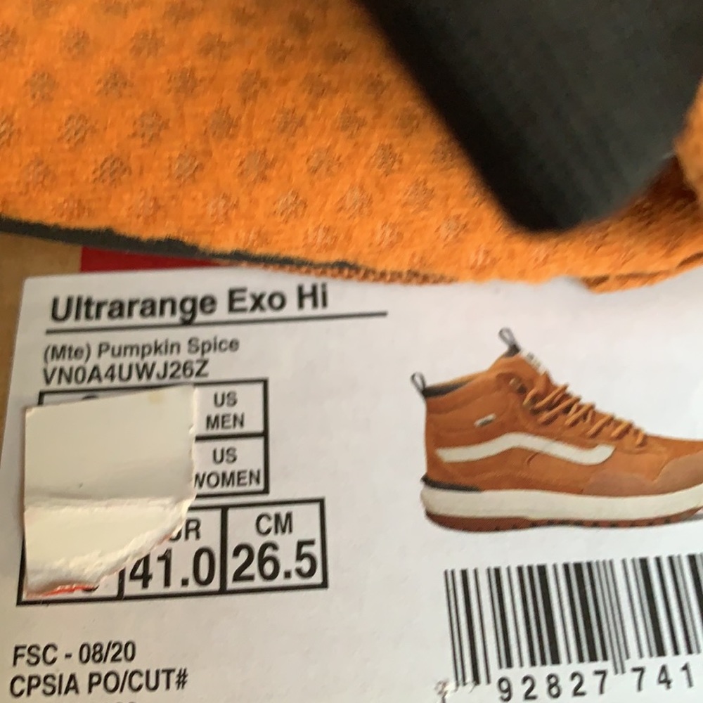 VANS ULTRARANGE EXO HI PUMPKIN SPICE MENS - Picture 16 of 16